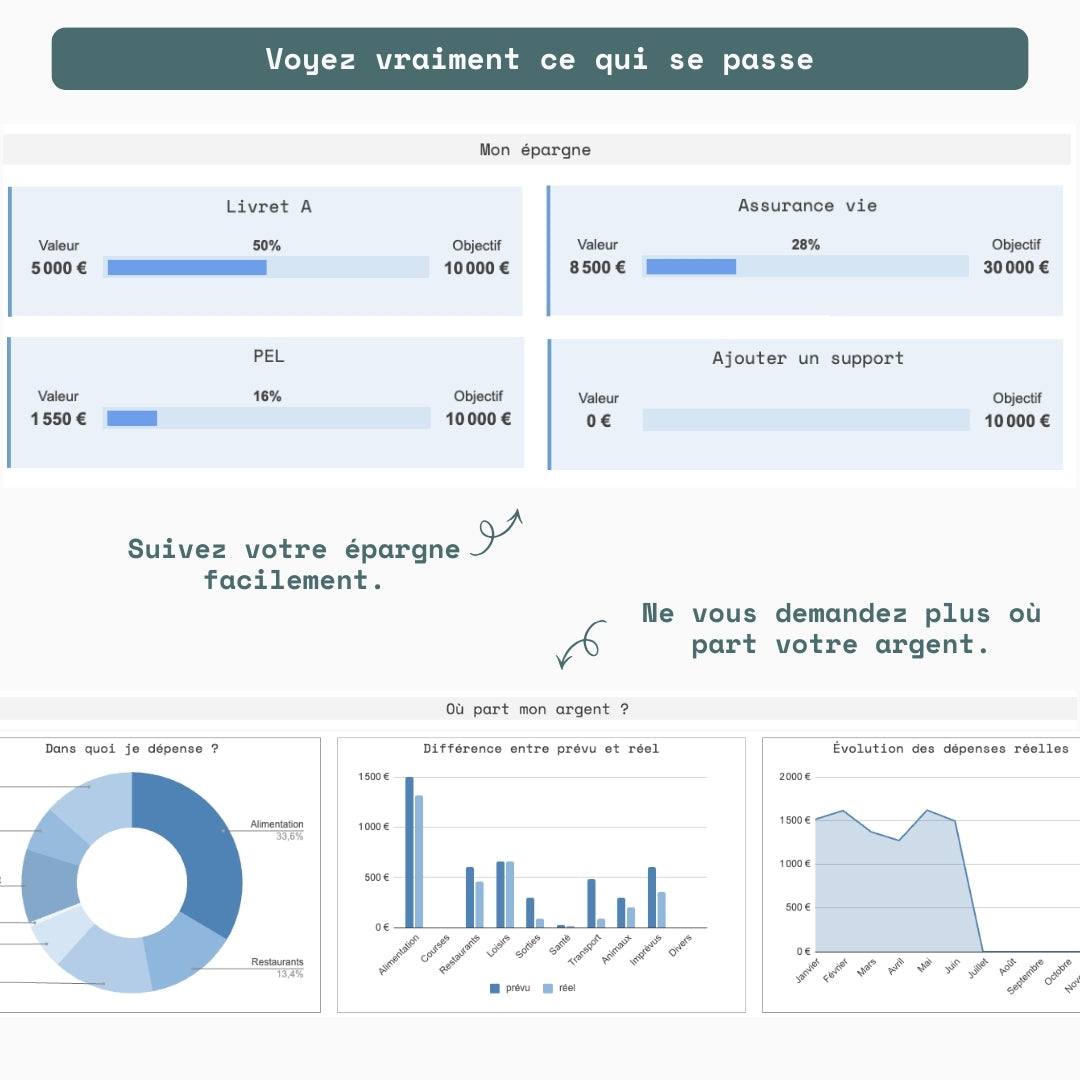 Suivi de budget annuel / mensuel - Google sheet