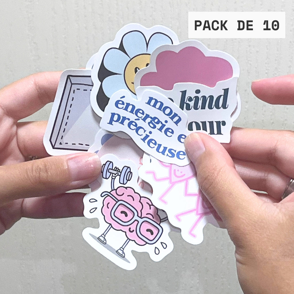 Pack de 10 stickers gratitude