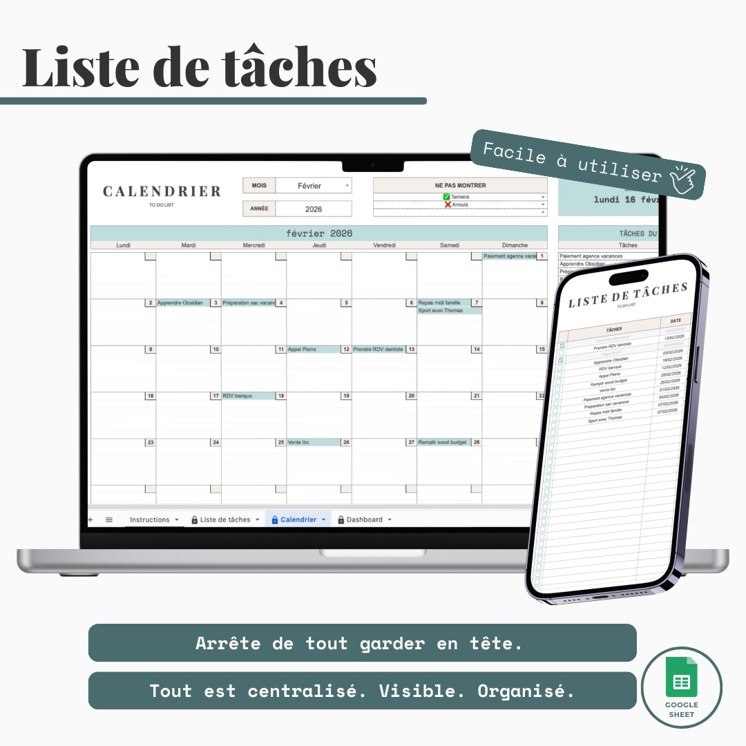 Liste de tâches - Google sheet
