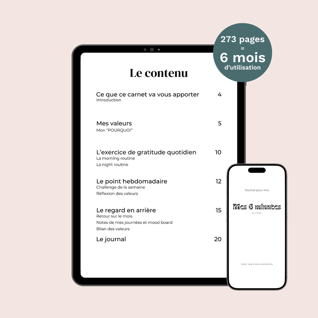 Journal de gratitude Mes 6 minutes - version numérique