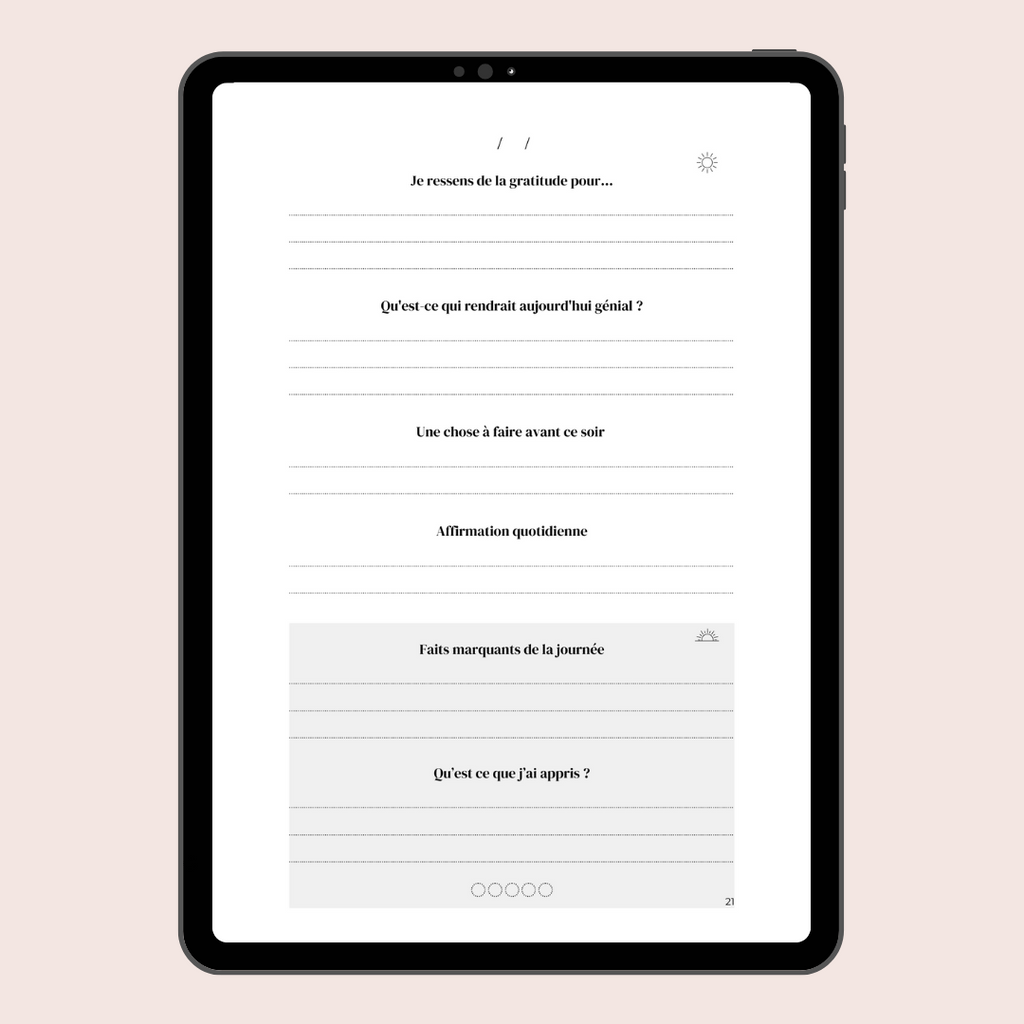 Journal de gratitude Mes 6 minutes - version numérique