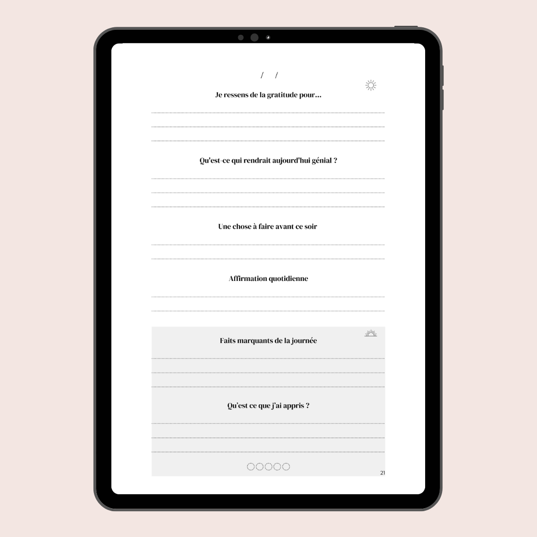 Journal de gratitude Mes 6 minutes - version numérique