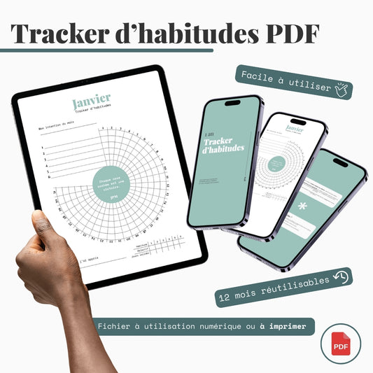 Tracker d'habitudes PDF - Rituel mensuel
