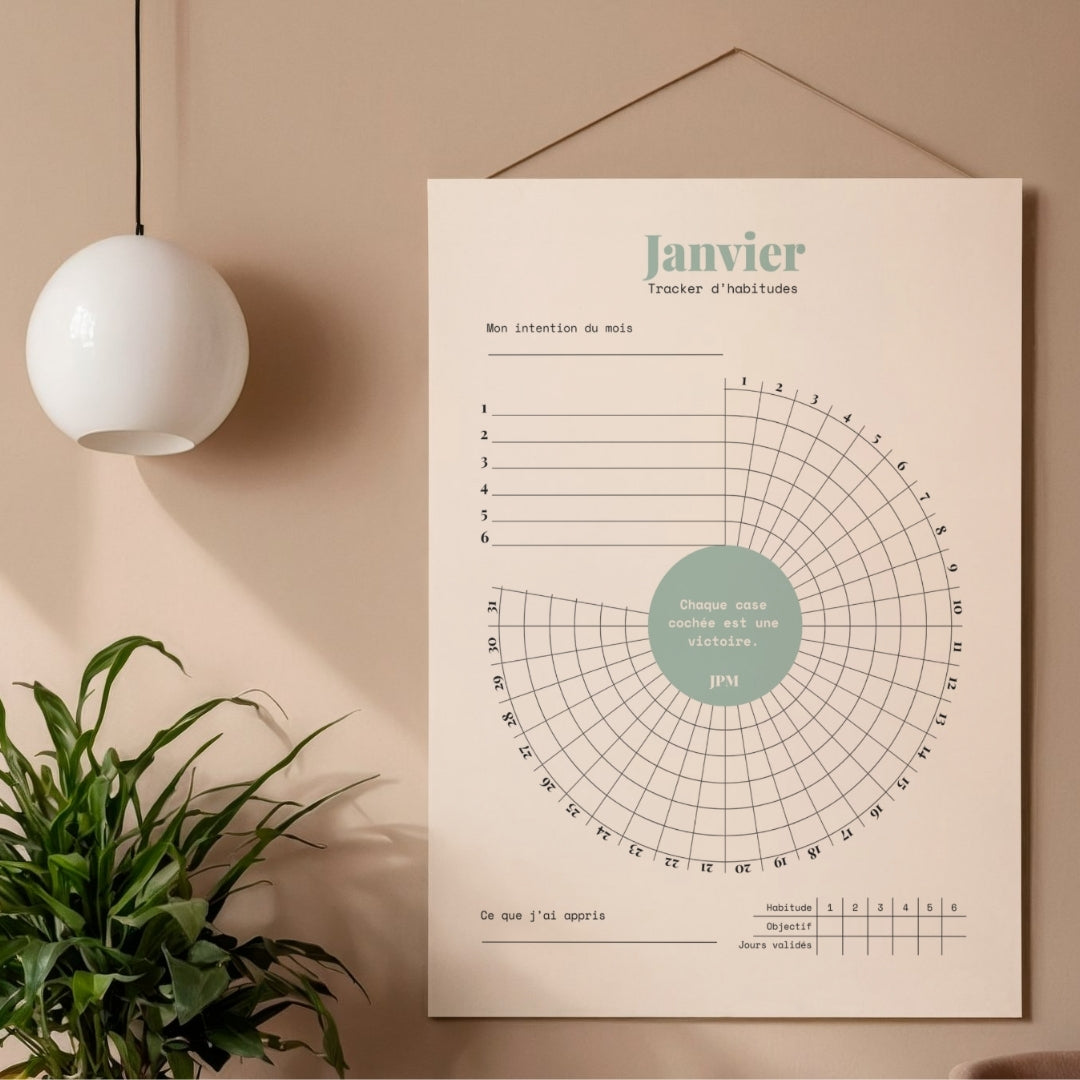 Tracker d'habitudes PDF - Rituel mensuel