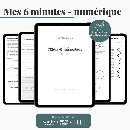 Journal de gratitude Mes 6 minutes - version numérique
