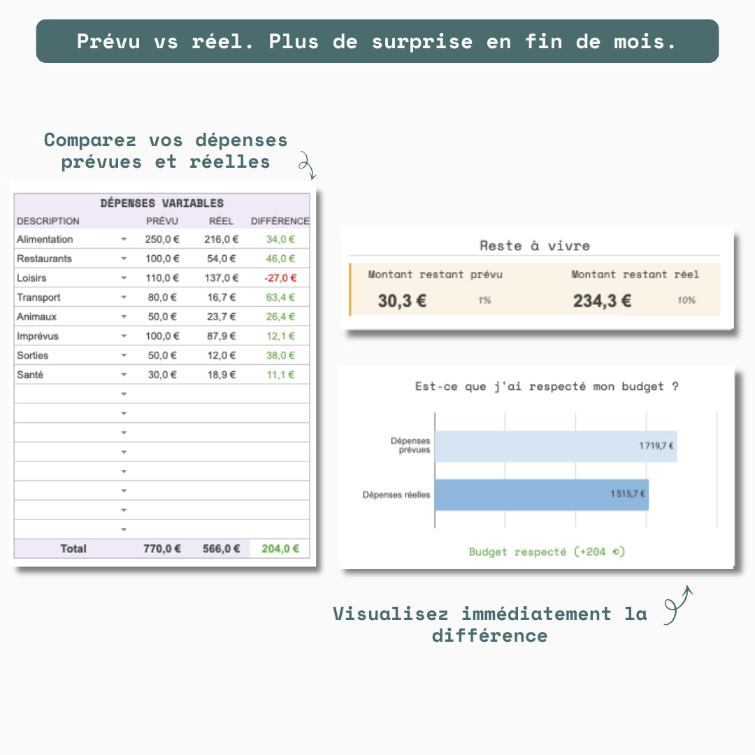 Suivi de budget annuel / mensuel - Google sheet